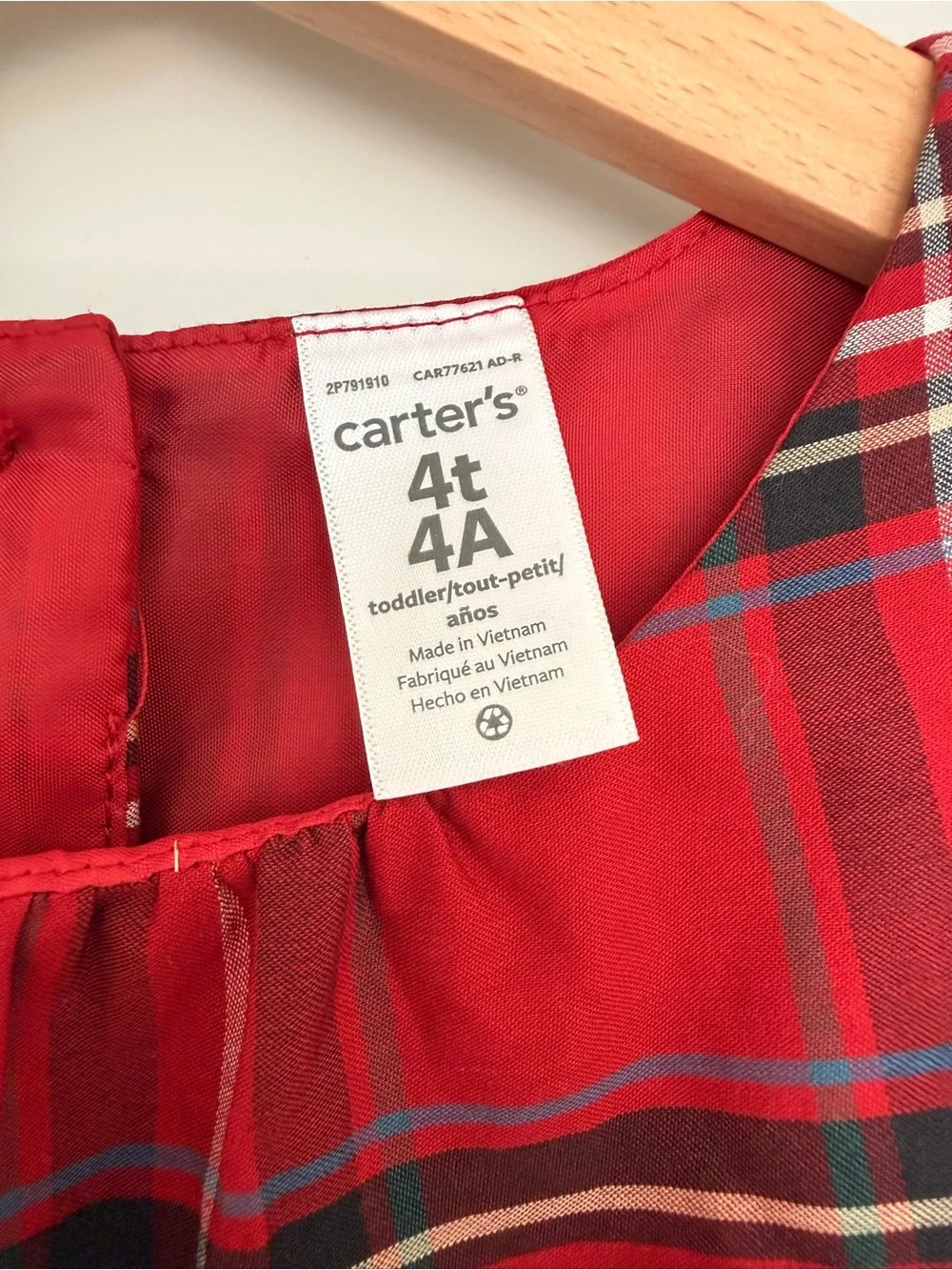 Carter's Red Plaid Sleeveless Holiday Dress with Side Bows